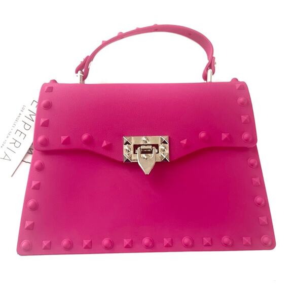 Emperia Studded Jelly Crossbody Bag Magenta Pink - Picture 1 of 4
